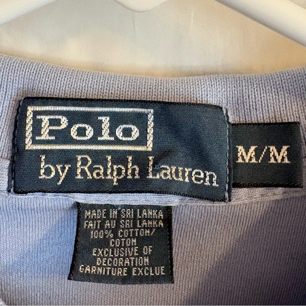 Vtg Polo By Ralph Lauren Men's Size Med Light Blue Polo Cotton Preppy‎ Collared